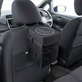 日本 BONFORM 汽車用車內頭枕椅背黑色可摺疊垃圾桶垃圾箱