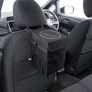 日本 BONFORM 汽車用車內頭枕椅背黑色可摺疊垃圾桶垃圾箱