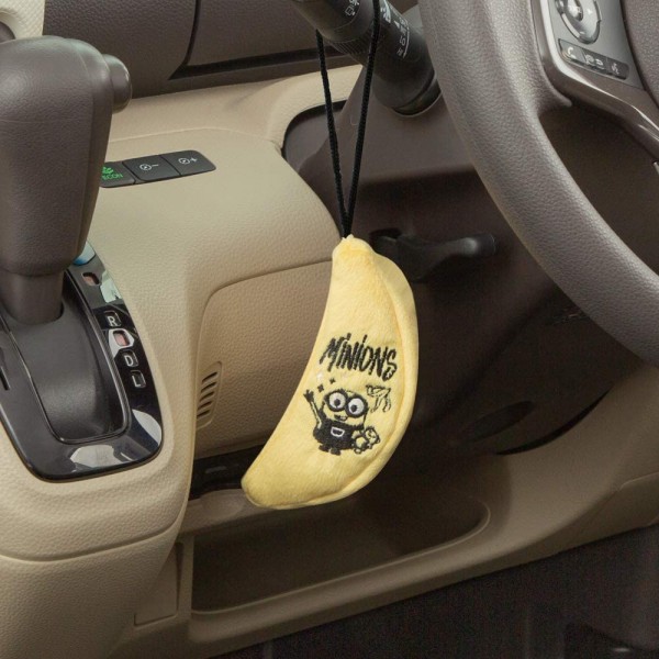 日本 BONFORM MINIONS 小黃人 汽車用公仔香蕉型設計車內車機專用清潔布匙扣