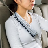 日本 BONFORM 汽車用 SNOOPY 史露比 安全帶套花灰色