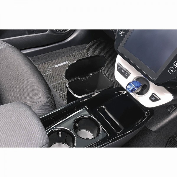日本 CARMATE 汽車用碳纖紋矩形垃圾桶收納箱