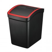 日本製造 CARMATE 汽車用紅邊碳纖紋方型雜物箱垃圾箱