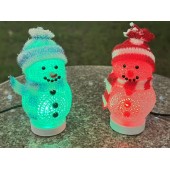 迷你 汽車用家用辦公室用 USB 聖誕節 雪人 擺設 LED 發光 多色轉換 聖誕裝飾