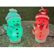 迷你 汽車用家用辦公室用 USB 聖誕節 雪人 擺設 LED 發光 多色轉換 聖誕裝飾