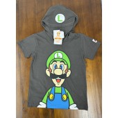日本 小童服飾 男裝 男童 男孩 童裝 中童 上身 T裇 短袖 帽T 知育系 超級瑪利奧 路易吉 Luigi MARIO BANDAI 120碼 6-7歲