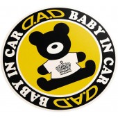 日本製 DAD 汽車用可能熊仔小熊 BABY IN CAR 車貼紙 車上有嬰兒 反光磁石貼