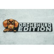 汽車用 DACHSHUND EDITION IN CAR 臘腸犬 臘腸狗 在車上 3D 立體 車章 車貼 狗仔 寵物 可愛