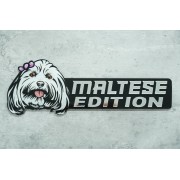 汽車用 MALTESE EDITION IN CAR 馬爾濟斯犬 摩天使 在車上 3D 立體 車章 車貼 狗仔 寵物 可愛