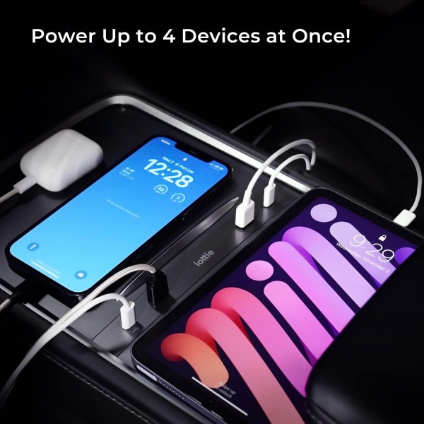美國 iottie Terus USB Tesla Model 3 Y 專用USB充電器 一拖四