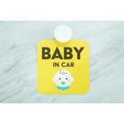 日本 汽車用 BABY IN CAR 車上有嬰兒 警示 吸塑吸盤