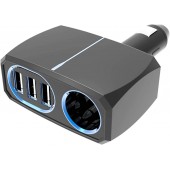 日本 KASHIMURA 汽車用一拖一點煙器一拖三USB充電器分插直插