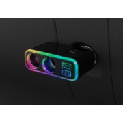 日本 KASHIMURA 汽車用幻彩7色RBG一拖二點煙器一拖二USB充電器分插直插