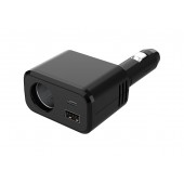 日本 KASHIMURA 12V 24V 汽車用一拖一點煙器一拖2USB充電器分插直插 65W TYPE-C