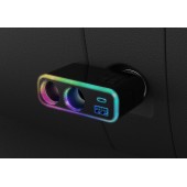 日本 KASHIMURA 汽車用幻彩7色RBG一拖二點煙器一拖二USB充電器分插直插 42W