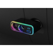 日本 KASHIMURA 汽車用幻彩7色RBG一拖二點煙器一拖二USB充電器分插直插 42W