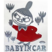 日本 MOOMIN MOOMINTROLL 姆明 LITTLE MY 阿美 汽車用銀色 BABY IN CAR 車上有嬰兒 貼紙