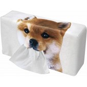 日本 MEIHO 汽車用啡白狗狗柴犬紙巾盒紙巾袋紙巾套