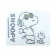 日本 SNOOPY 汽車用SNOOPY 銀色裝飾貼