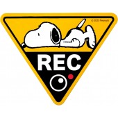 日本 MEIHO 汽車用 SNOOPY 三角 REC 錄影中磁石反光貼