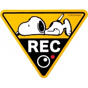 日本 MEIHO 汽車用 SNOOPY 三角 REC 錄影中磁石反光貼