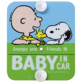日本 MEIHO 汽車用SNOOPY BABY IN CAR CHILD IN CAR 車上有嬰兒 警示 吸塑吸盤