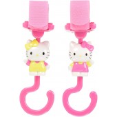 日本 SANRIO 汽車用粉紅色HELLO KITTY 立體公仔魔術貼椅背掛鉤
