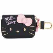 日本 SANRIO HELLO KITTY 黑金 公仔車匙套