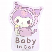 日本 SANRIO KUROMI 可羅米 兔仔 汽車用車尾車身 BABY IN CAR 車上有嬰兒 磁石貼 裝飾警示貼