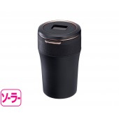 日本 SEIKO 汽車用車內太陽能LED白光銅色邊銅邊黑色煙灰缸杯型