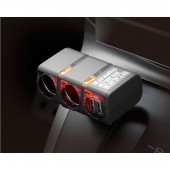 日本 SEIKO 汽車用 12V 軍綠色一拖二點煙器分插+2 x USB ( 2.4A )