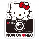 日本製 SEIWA 汽車用 HELLO KITTY REC 錄影中警示裝飾貼