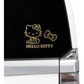 日本 SEIWA 汽車用HELLO KITTY 金色裝飾貼