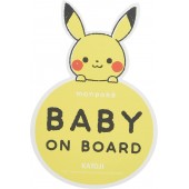日本製 寵物小精靈 比卡超 車尾貼車貼車身貼 BABY ON BOARD 磁石貼 裝飾警示貼