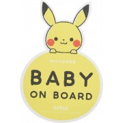 日本製 寵物小精靈 比卡超 車尾貼車貼車身貼 BABY ON BOARD 磁石貼 裝飾警示貼
