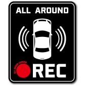 日本製 汽車用 車CAM 行車記錄儀 REC 錄影中車貼紙 全方位 ALL AROUND CAMERA