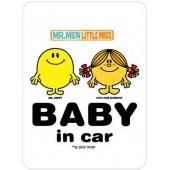 日本製造 MR.MEN LITTLE MISS 快樂先生 樂觀小姐 BABY IN CAR 車上有嬰兒 汽車貼紙
