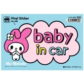 日本製 MY MELODY 汽車用  車身貼玻璃貼紙 BABY IN CAR
