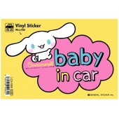 日本製 CINNAMOROLL 玉桂狗 汽車用 車身貼玻璃貼紙 BABY IN CAR