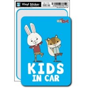 日本製 紙兔 羅佩 ROPE 阿奇拉 KIDS IN CAR 車上有小童 汽車貼紙