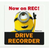 日本 MINIONS STUART 小黃人 汽車用 車CAM 行車記錄儀 NOW ON REC 錄影中車貼紙 DRIVE RECORDER