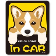 日本製 威爾士 哥基犬 寵物 可愛狗仔 狗狗 DOG IN CAR 車上有哥基 汽車貼紙 WELSH CORGI IN CAR
