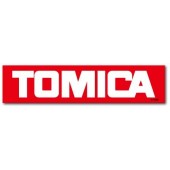 日本製 TOMICA 紅色白字 LOGO 長方型 汽車貼紙