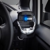 日本 YAC 汽車用車內太陽能LED黑色煙灰缸杯型冷氣出風口專用